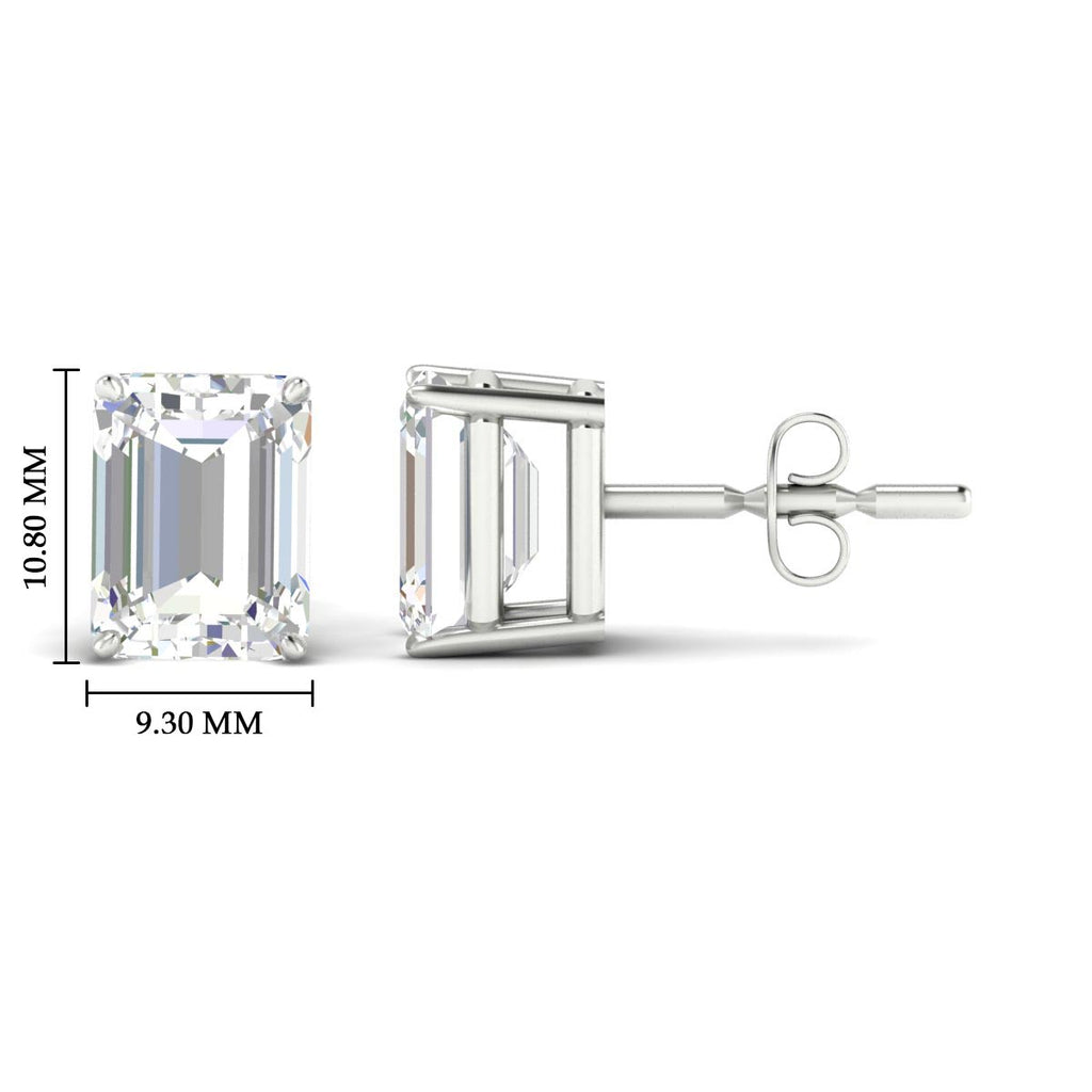 IGI Certified Emerald Cut Diamond Solitaire Stud Earrings