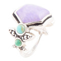 Emile Purple Quartz and Blue Turquoise Sterling Silver Ring | Rings | Wiccan Center