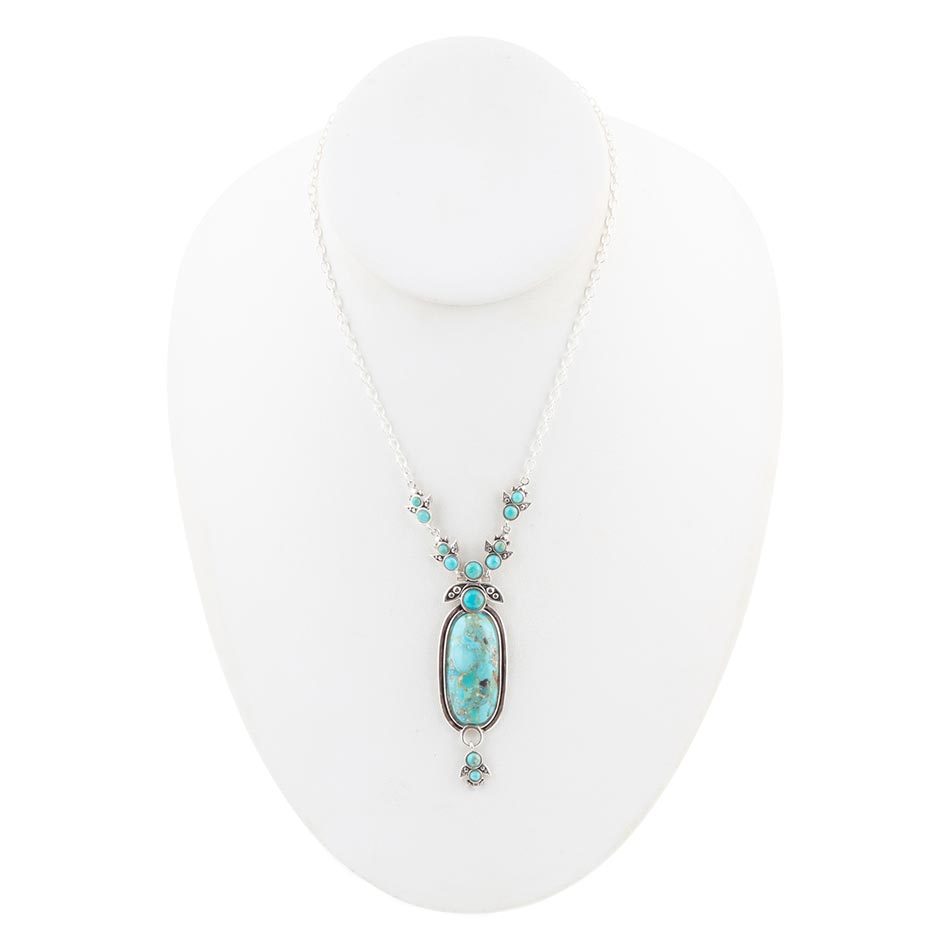 Emile Sterling Silver and Blue Turquoise Pendant Necklace | Necklaces | Wiccan Center