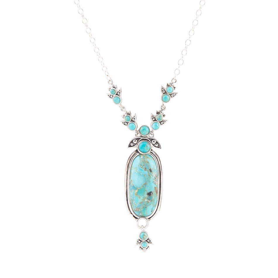 Emile Sterling Silver and Blue Turquoise Pendant Necklace | Necklaces | Wiccan Center