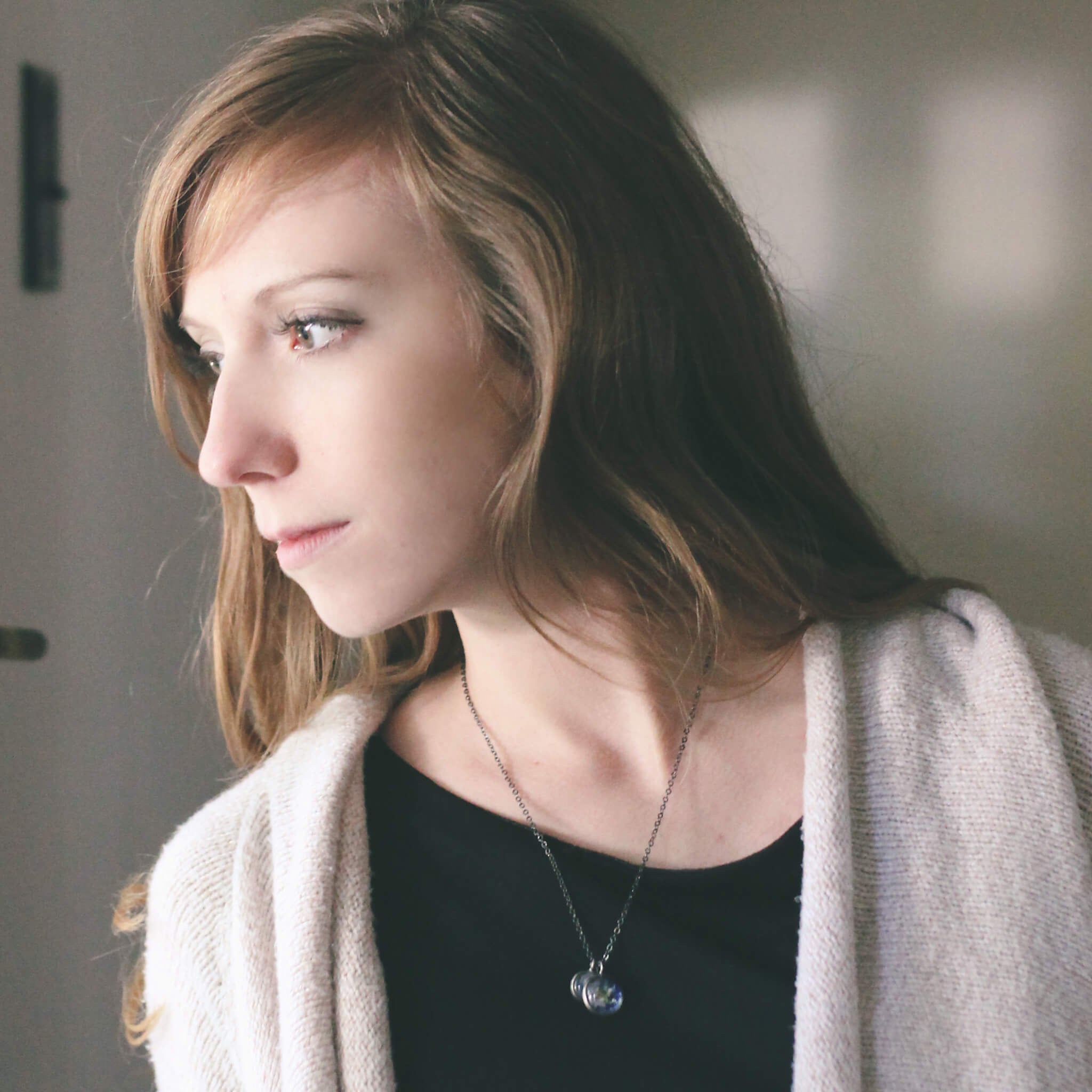 Earth and Moon Layered Space Necklace | Necklace | Wiccan Center
