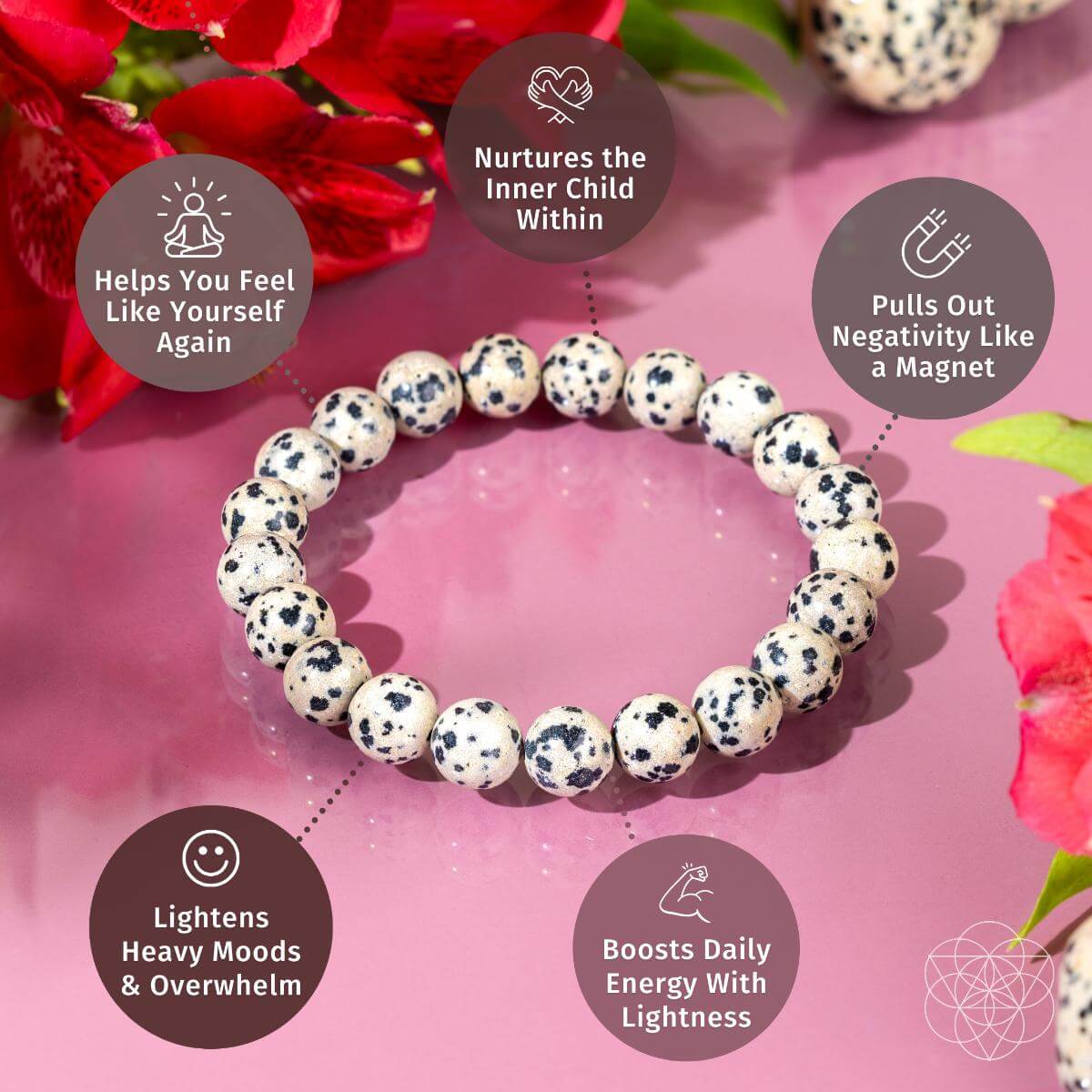 Emotional Detox - Dalmatian Jasper Bracelet | Bracelet | Wiccan Center