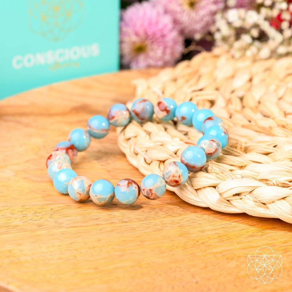 Empath’s Shield - Aqua Terra Jasper Bracelet | Bracelet | Wiccan Center