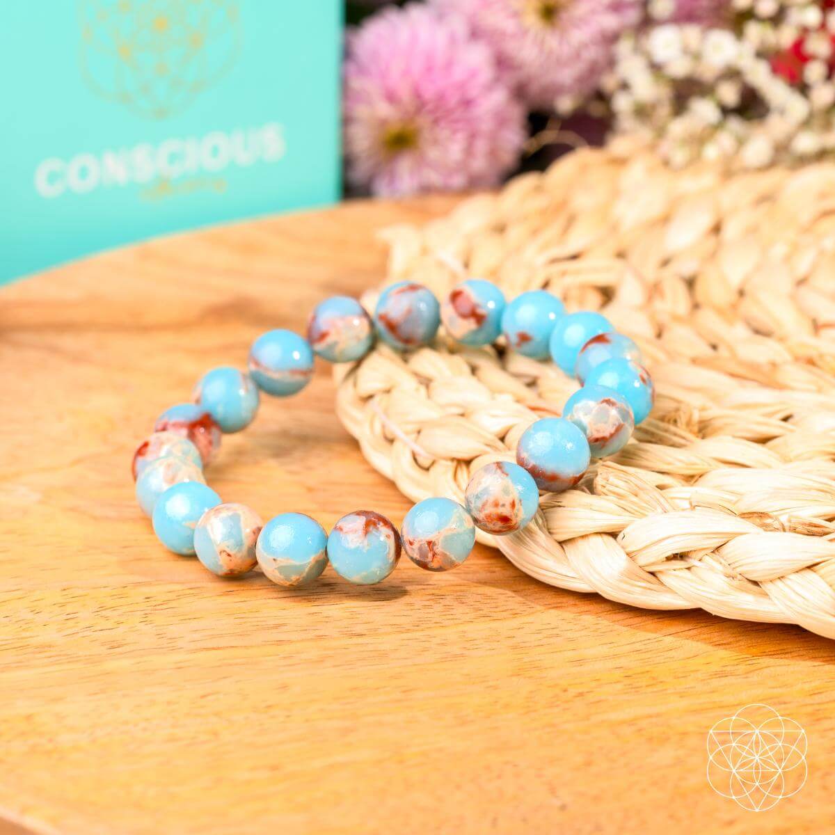 Empath’s Shield - Aqua Terra Jasper Bracelet | Bracelet | Wiccan Center