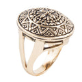 Engraved Golden Bronze Statement Ring | Rings | Wiccan Center
