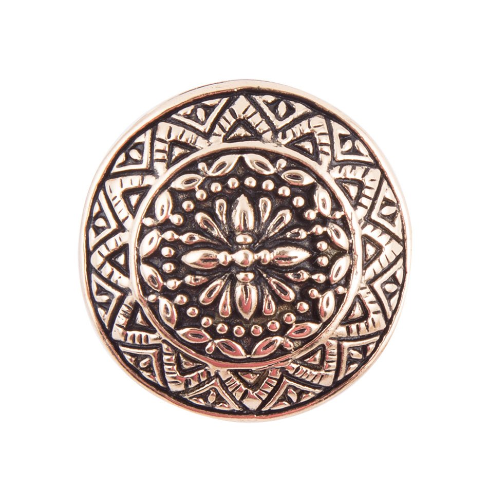 Engraved Golden Bronze Statement Ring | Rings | Wiccan Center