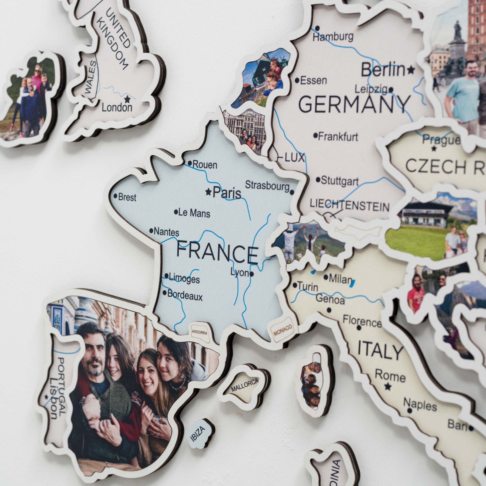 Europe Photo Map Pastel