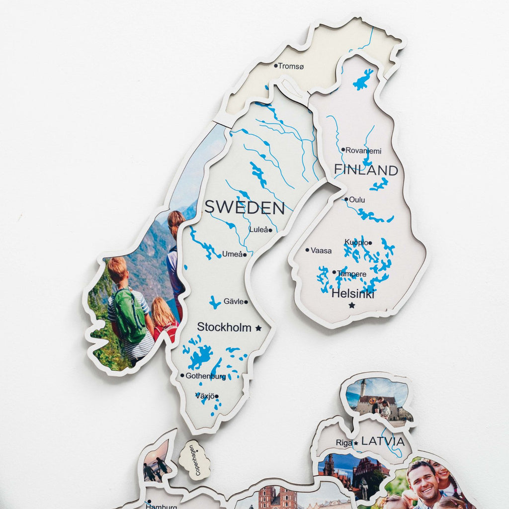 Europe Photo Map Pastel
