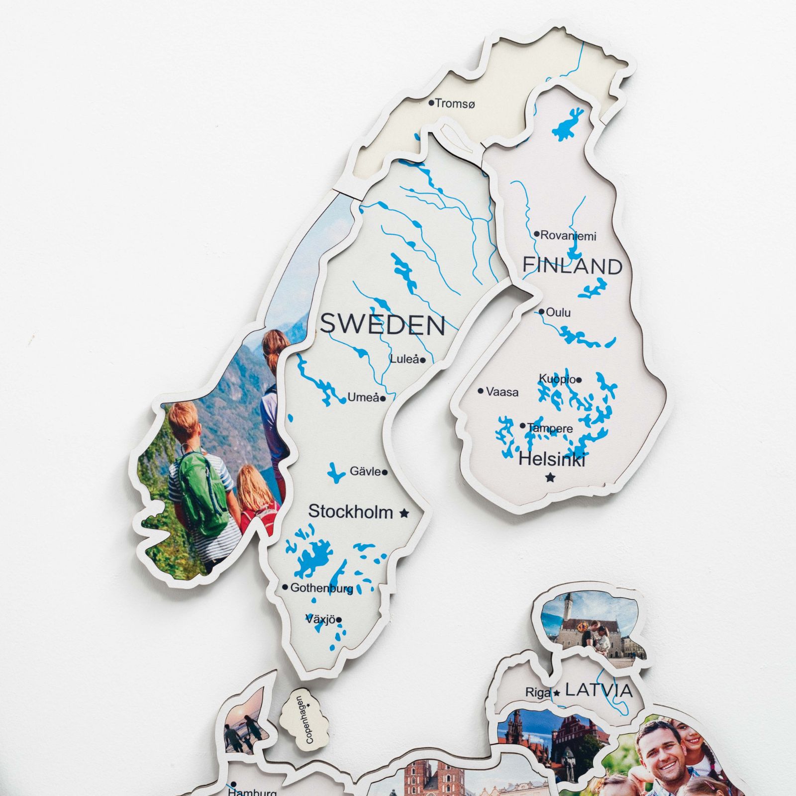 Europe Photo Map Pastel