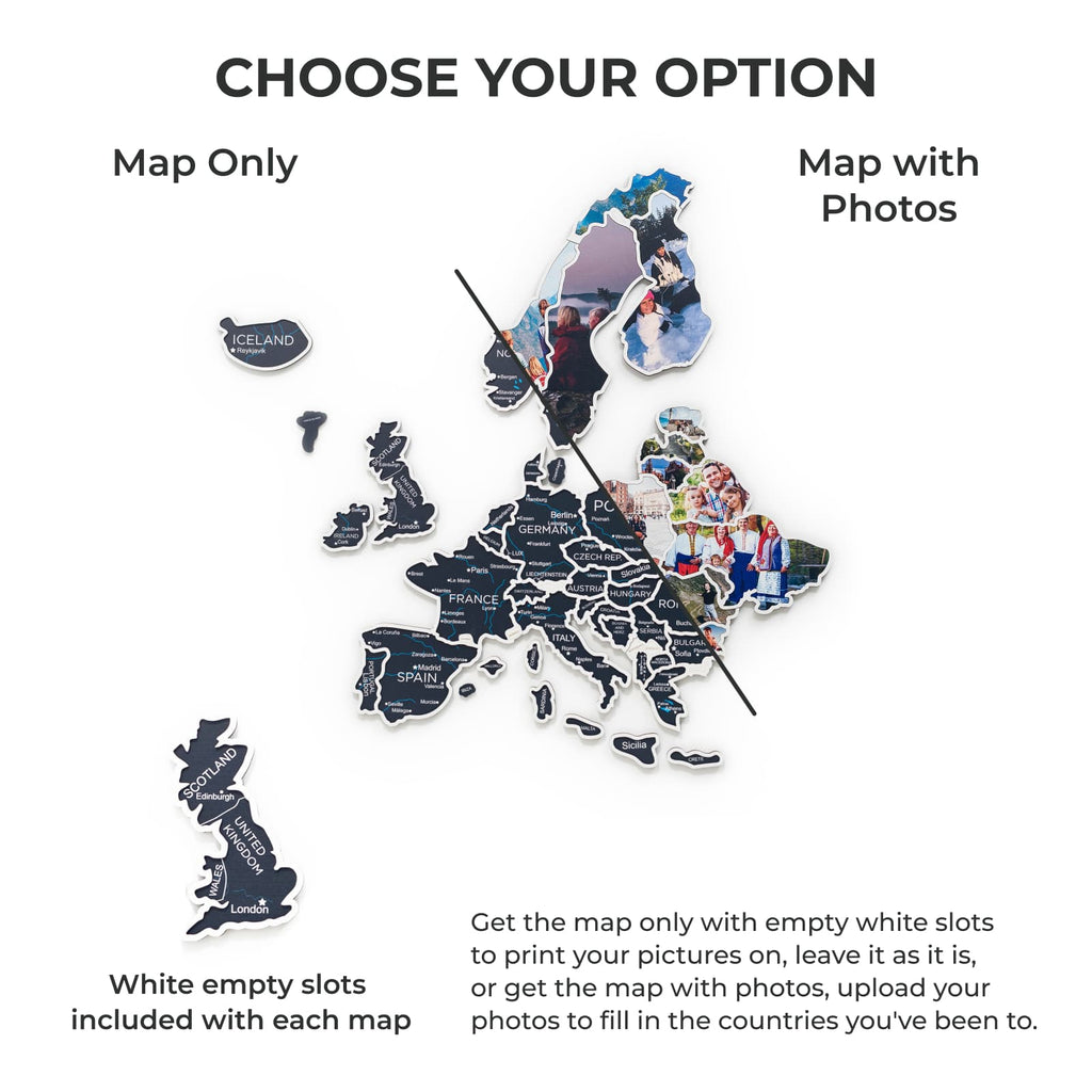 Europe Photo Map Midnight
