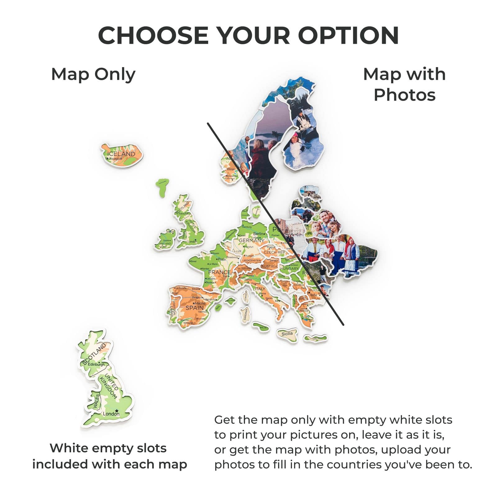 Europe Photo Map Physical