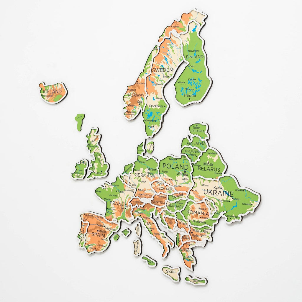Europe Photo Map Physical