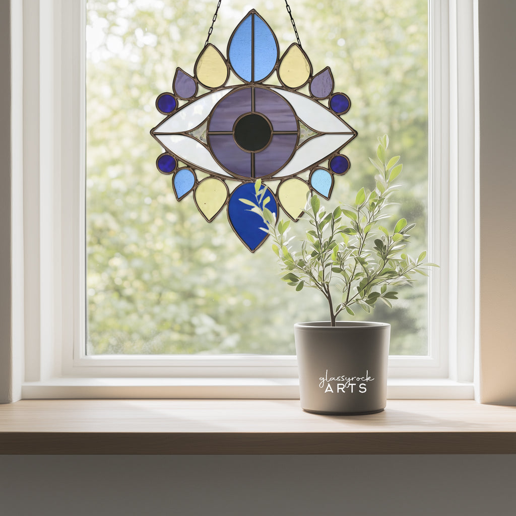 Evil Eye Stained Glass Pattern and PNG | Crafting Patterns & Molds | Wiccan Center