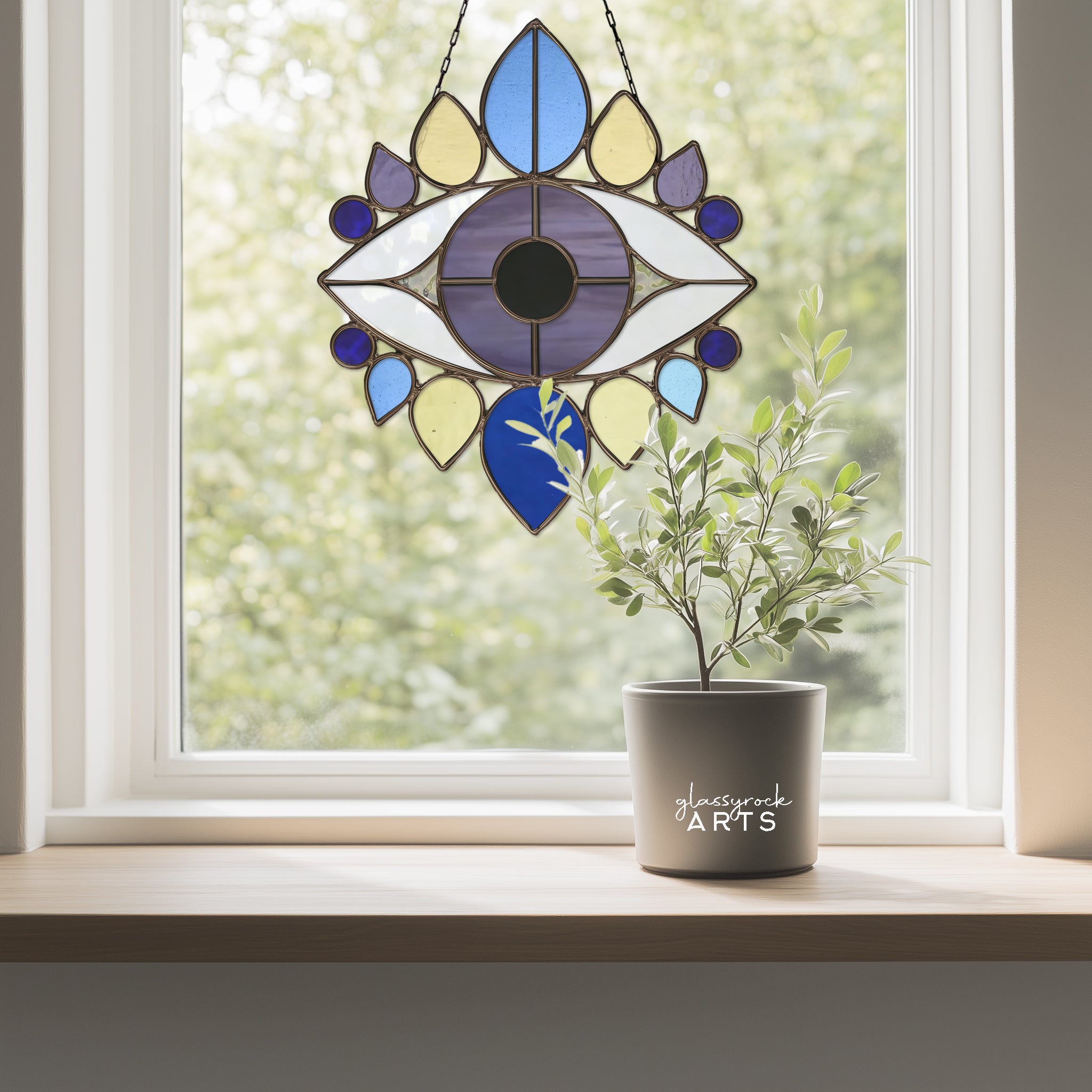 Evil Eye Stained Glass Pattern and PNG | Crafting Patterns & Molds | Wiccan Center
