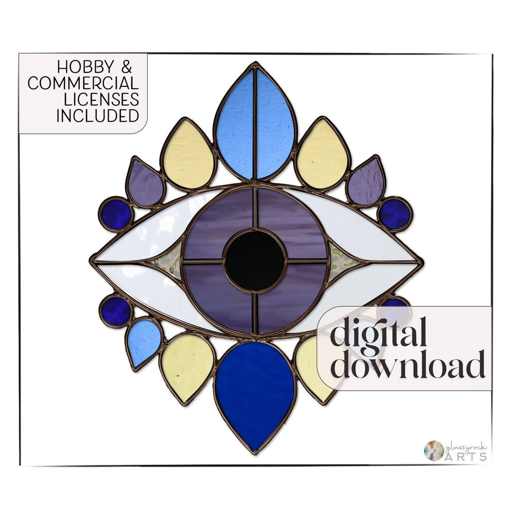 Evil Eye Stained Glass Pattern and PNG | Crafting Patterns & Molds | Wiccan Center