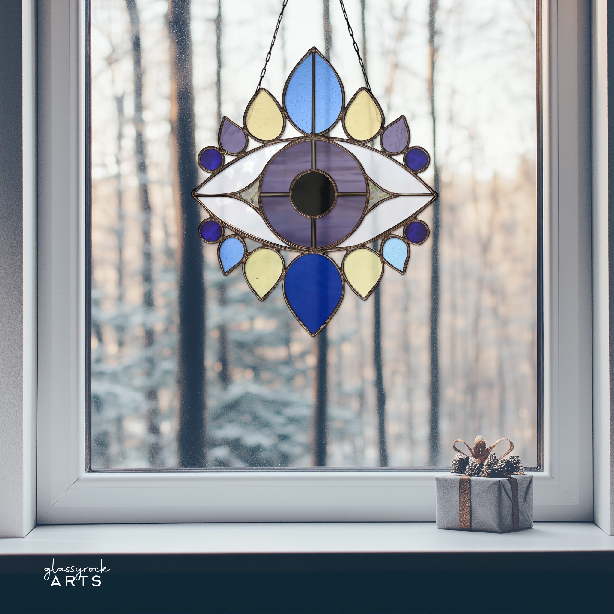 Evil Eye Stained Glass Pattern and PNG | Crafting Patterns & Molds | Wiccan Center