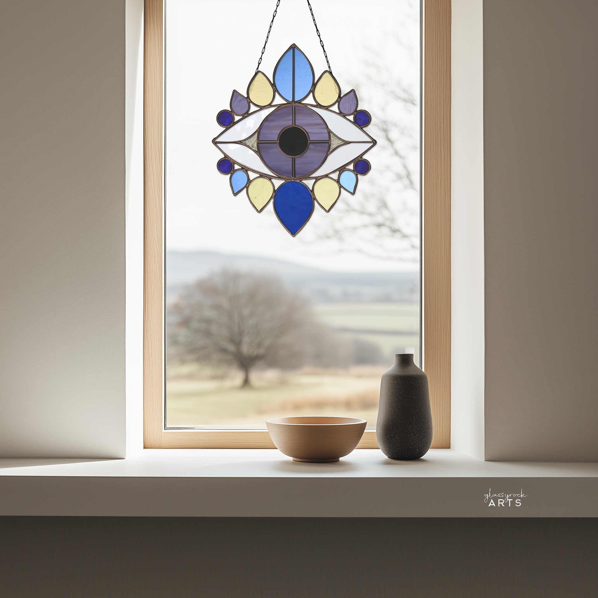 Evil Eye Stained Glass Pattern and PNG | Crafting Patterns & Molds | Wiccan Center