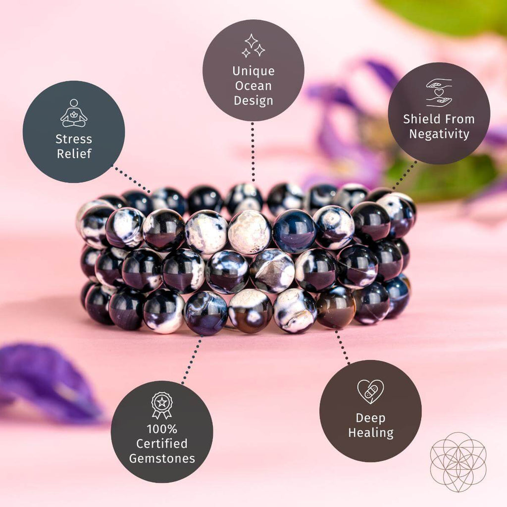 Exotic Orca Agate Bracelet of Deep Healing | Bracelet | Wiccan Center