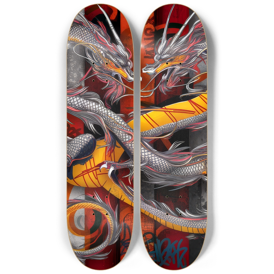 2 Skateboard Series Art - Dragon Love | Skateboard | Wiccan Center