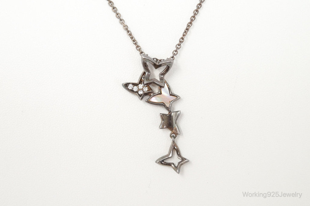 Folli Follie Mother Of Pearl Cubic Zirconia Butterflies Sterling Silver Necklace | Jewelry > Necklaces > Pendants | Wiccan Center