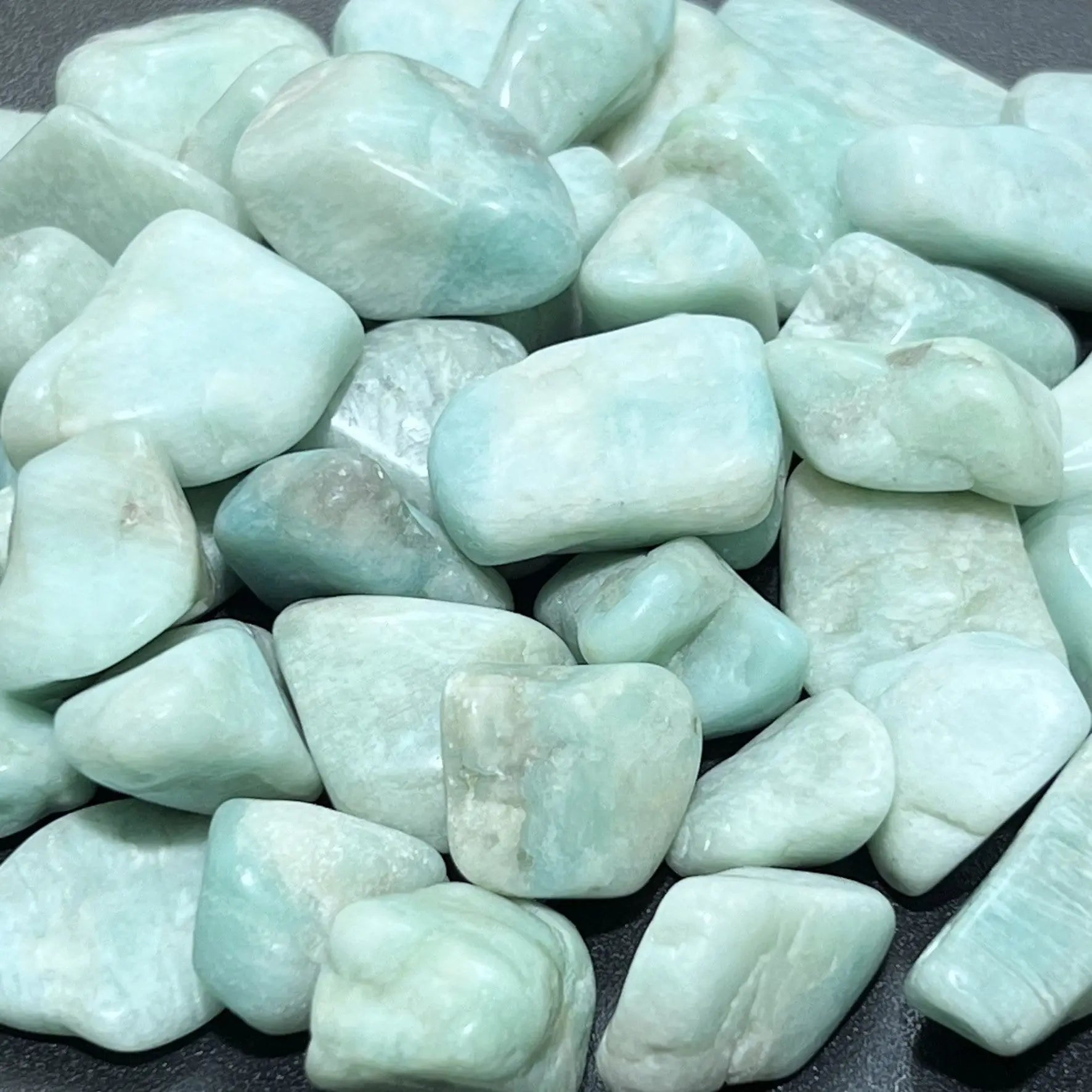 Amazonite Feldspar Tumbled Stones (By The Piece Or Pound) | Home & Living > Home Decor > Home Accents > Rocks & Geodes | Wiccan Center