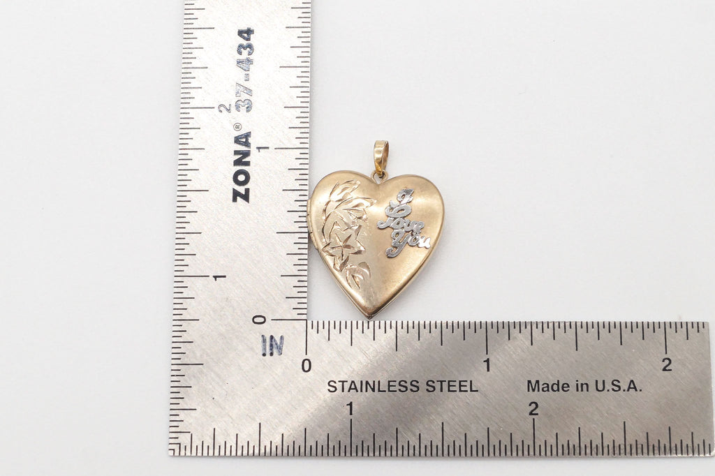 Vintage 14K Gold Filled "I Love You" Heart Locket Pendant | Jewelry > Necklaces > Pendants | Wiccan Center