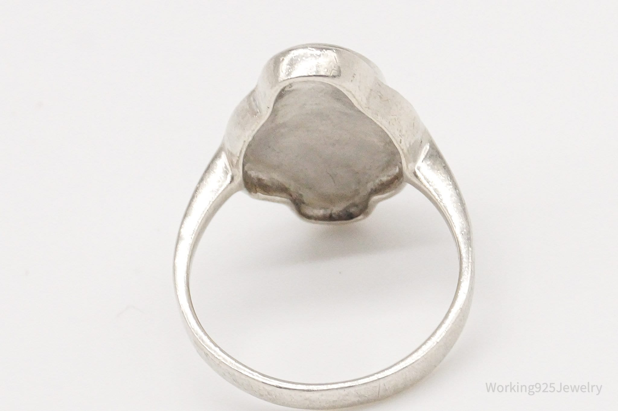Vintage Black Onyx Marcasite Sterling Silver Ring - Size 8 | Jewelry > Rings | Wiccan Center