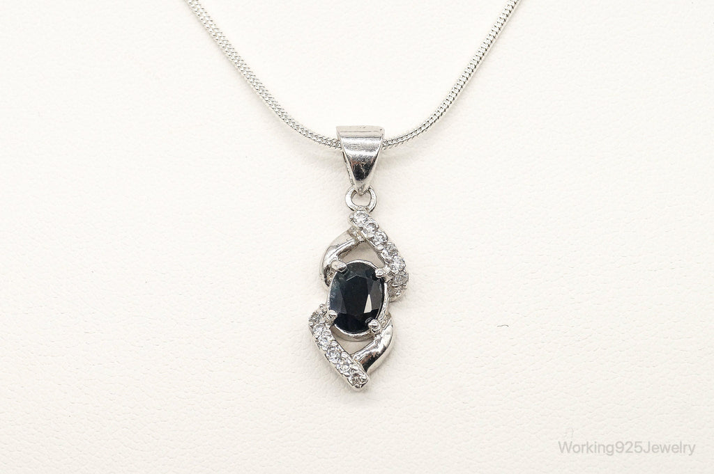 Sapphire Cubic Zirconia Sterling Silver Necklace | Jewelry > Necklaces > Pendants | Wiccan Center