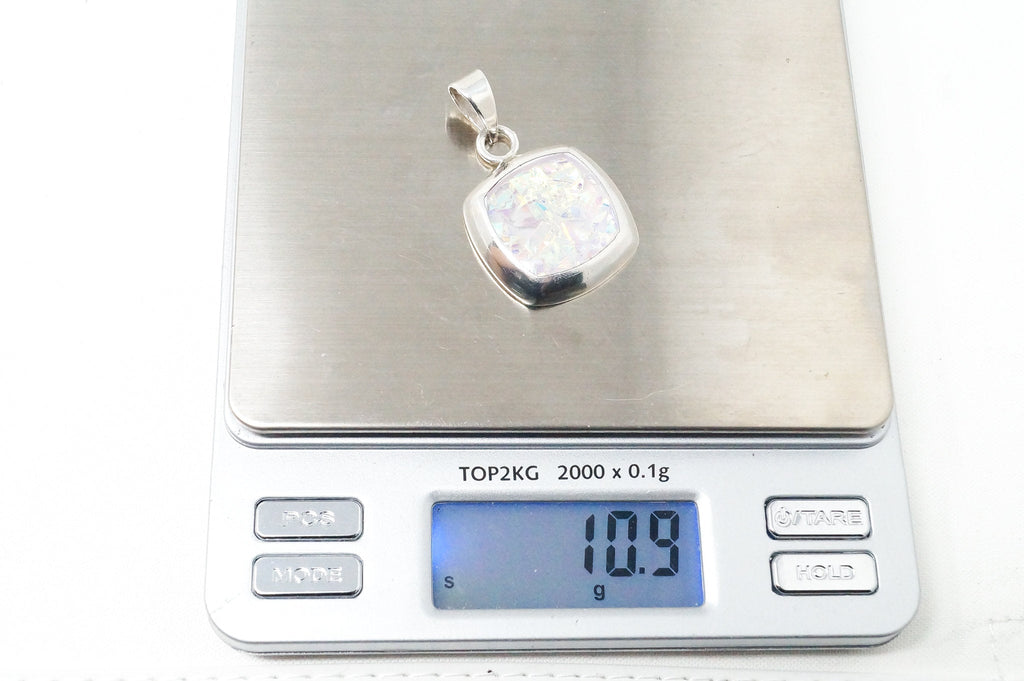 Vintage Mexico Art Deco Rainbow Foil Sterling Silver Necklace Pendant | Jewelry > Necklaces > Pendants | Wiccan Center