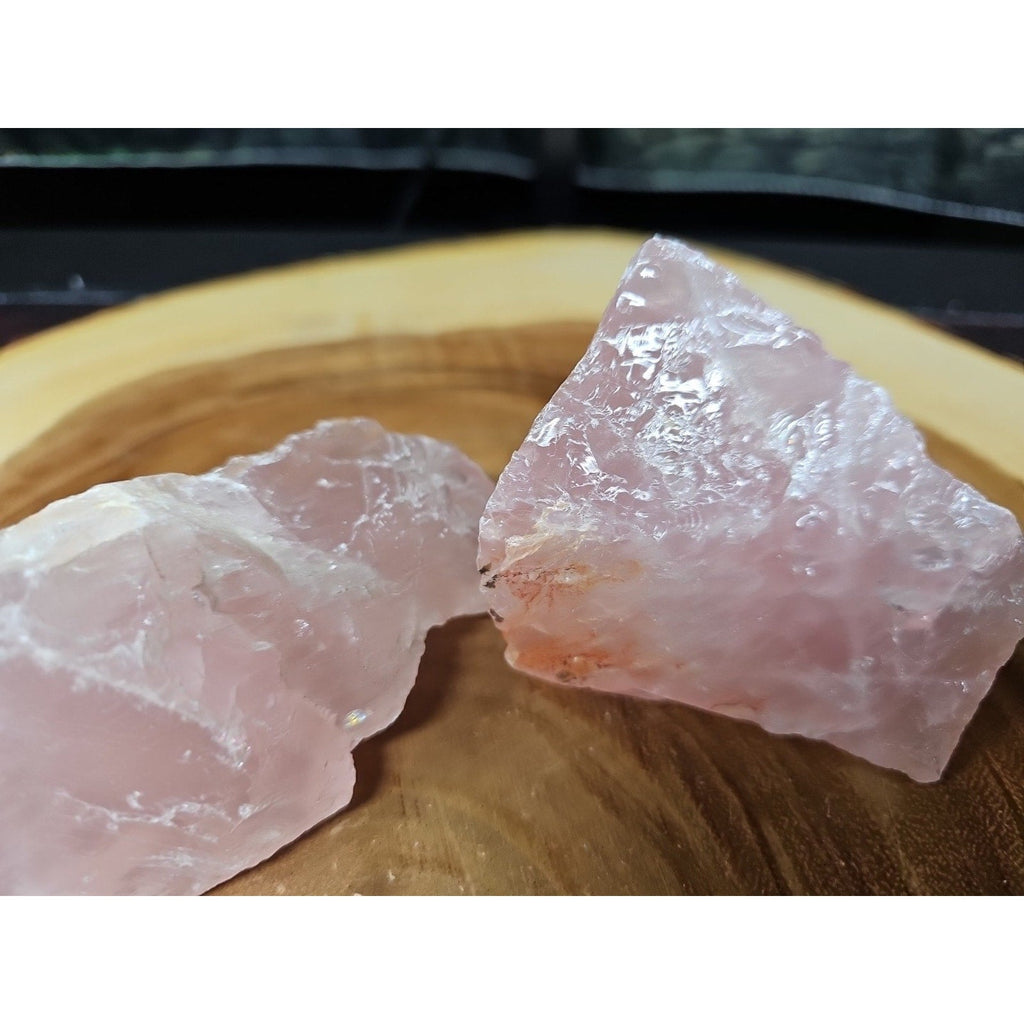 1 Pair Rose Wuartz Raw Chunk 1lb | Mineral Specimens | Wiccan Center