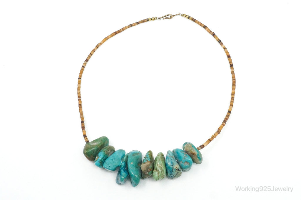 VTG Native American Turquoise Porcupine Quill Sterling Silver Thread Necklace | Jewelry > Necklaces > Pendants | Wiccan Center