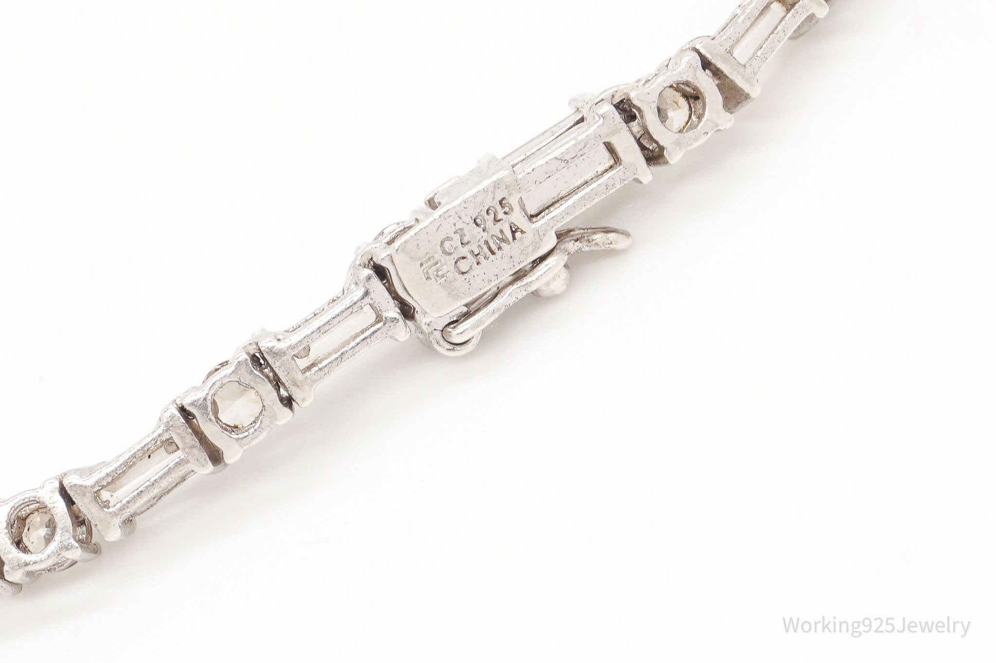Vintage Cubic Zirconia Platinum Clad Sterling Silver Necklace 16" | Jewelry > Necklaces > Pendants | Wiccan Center