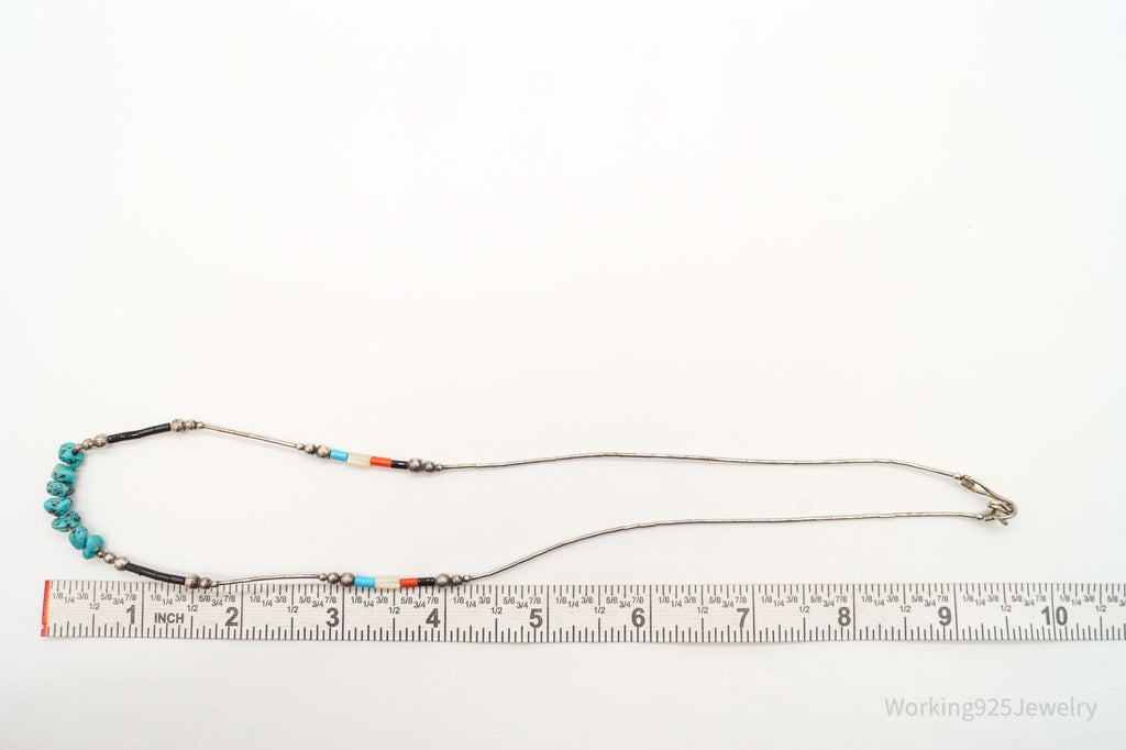 Vintage Native American Multi Gemstone Bead Silver Necklace | Jewelry > Necklaces | Wiccan Center