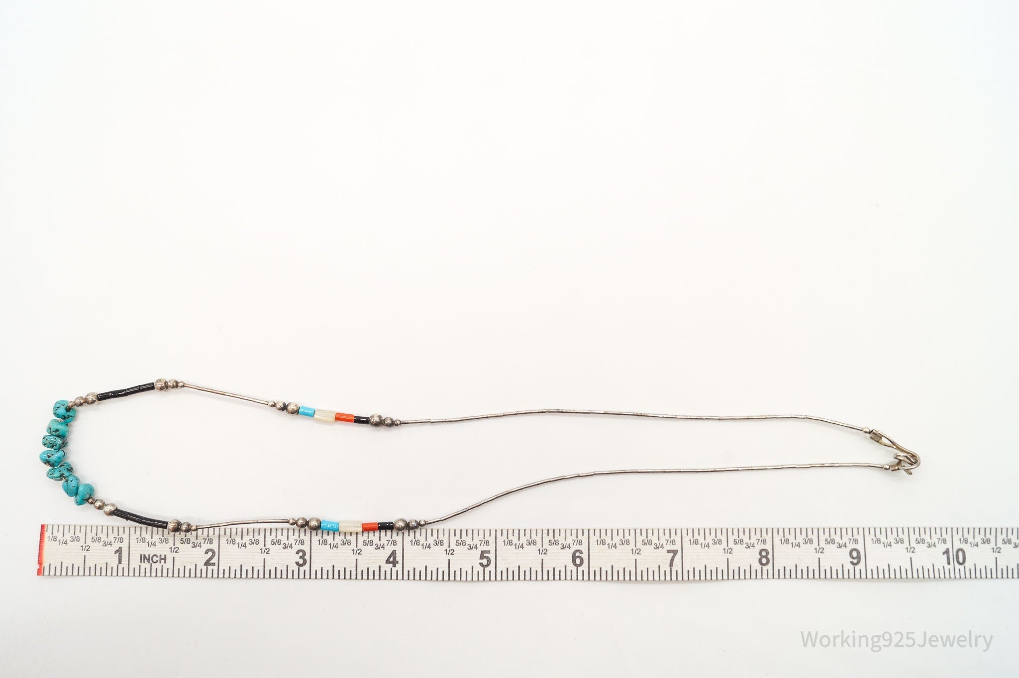 Vintage Native American Multi Gemstone Bead Silver Necklace | Jewelry > Necklaces | Wiccan Center