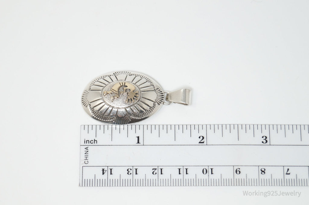 Vintage Handmade Native American Sampson Gray 14K Gold Sterling Silver Pendant | Jewelry > Necklaces > Pendants | Wiccan Center