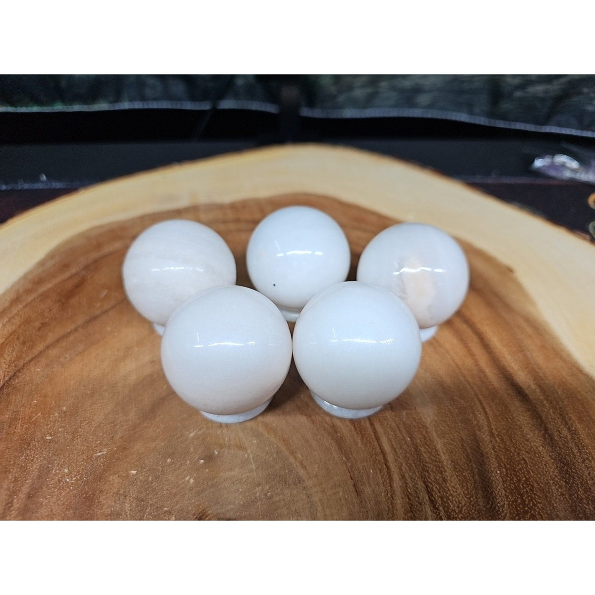 1each Natural Quartz Crystal Jasper Sphere Ball Healing 40mm W/ring Stand Random