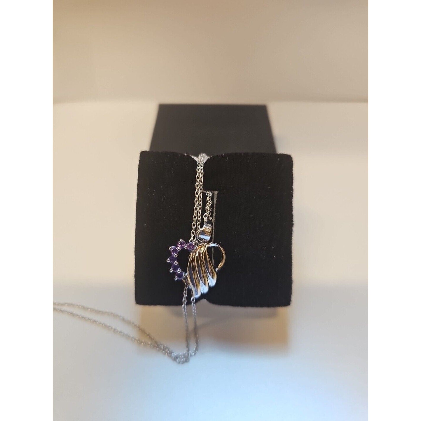Amethyst Heart Pendant Necklace — 18-inch Sterling Silver Chain | CrystalCloud Company