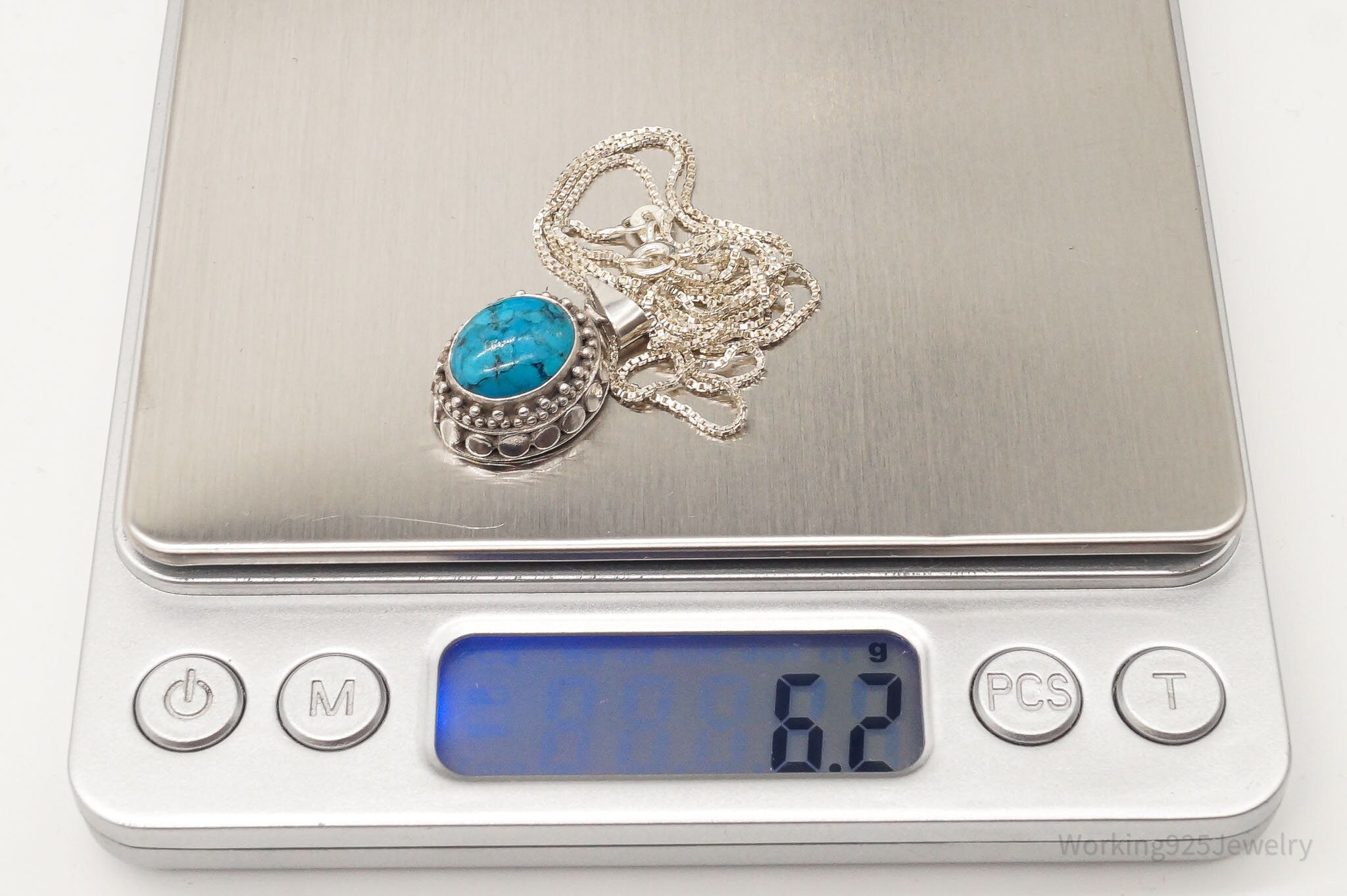 Vintage Turquoise Bali Style Sterling Silver Necklace | Jewelry > Necklaces > Pendants | Wiccan Center