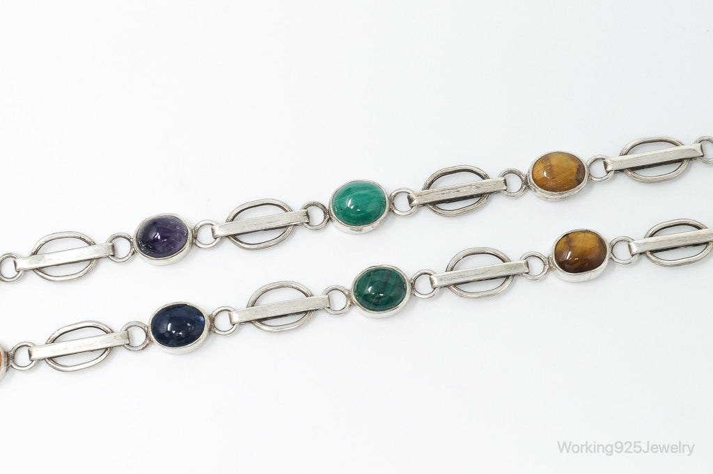Vintage Modernist Multi Gem Sterling Silver Necklace | Jewelry > Necklaces > Pendants | Wiccan Center
