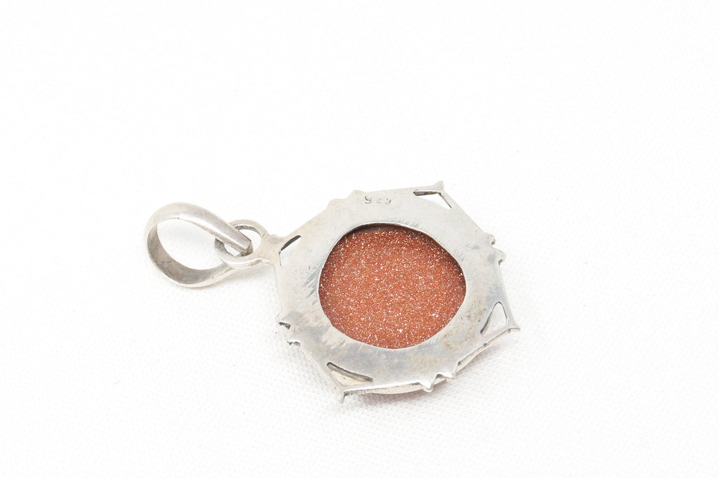 Vintage Handmade Goldstone Sterling Silver Southwestern Necklace Pendant | Jewelry > Necklaces > Pendants | Wiccan Center