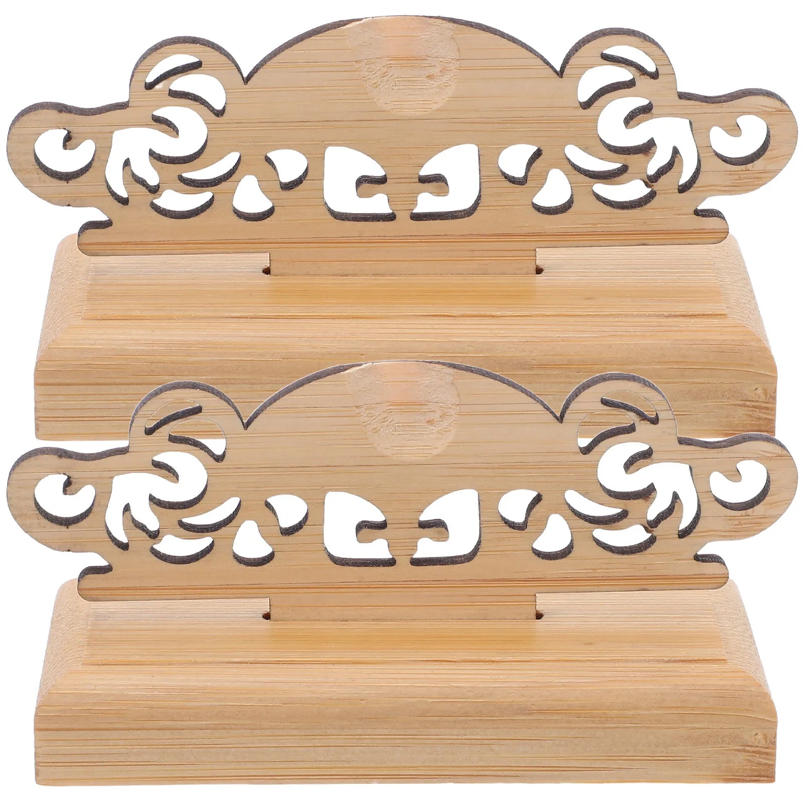 2Pcs Japanese Chinese Folding Fan Display Holder Wood Hand Fan Stand Base Vintage Decorative Rack for Fans