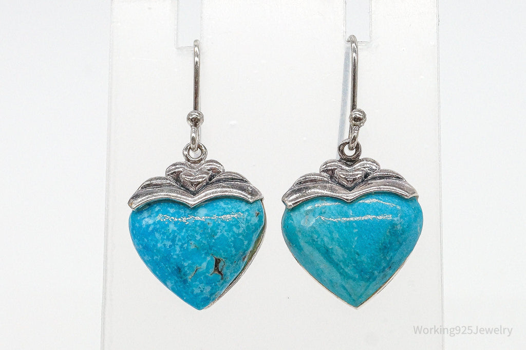 Designer SX Turquoise Hearts Sterling Silver Earrings | Jewelry > Earrings | Wiccan Center