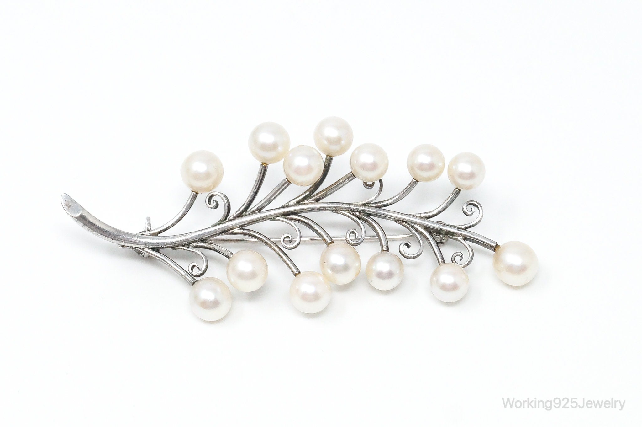 Antique K.T. Pearl Branch Sterling Silver Brooch Pin | Jewelry > Brooches, Pins & Clips | Wiccan Center