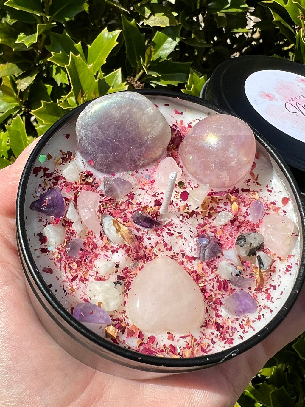 Happy Mother's Day Crystal Candle | Celebrate Wife Sister New Mom Birthday Motherhood Gift For Her | Witchy Woman Altar Spell Magic Scented | | Wiccan Center