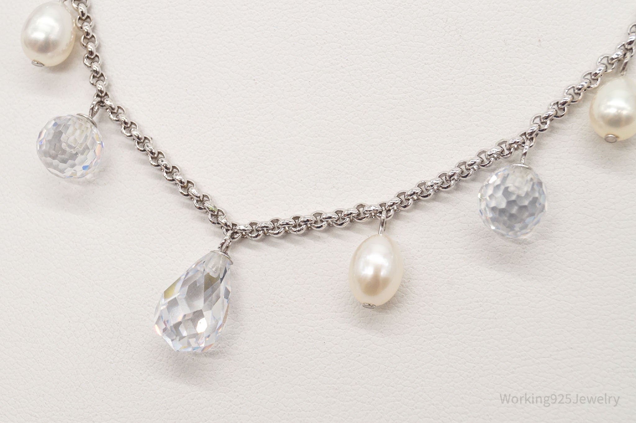 Vintage Pearl Crystal Quartz Sterling Silver Necklace | Jewelry > Necklaces > Pendants | Wiccan Center