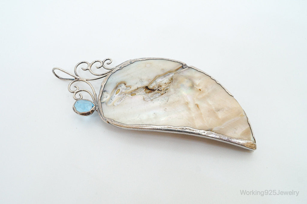 Large Vintage Multi Gem Modernist Sterling Silver Pendant | Jewelry > Necklaces > Pendants | Wiccan Center