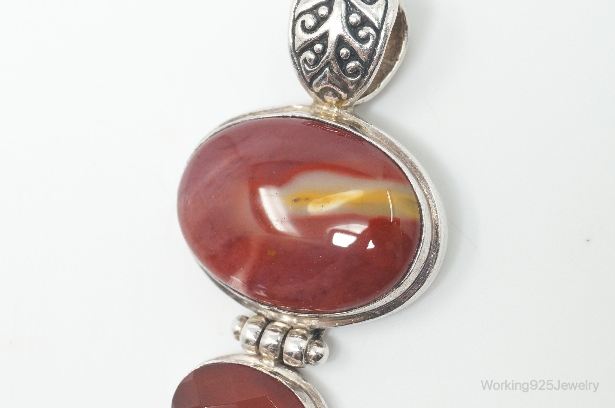 Vintage Designer AF Mookaite Jasper Carnelian Garnet Sterling Silver Pendant | Jewelry > Necklaces > Pendants | Wiccan Center