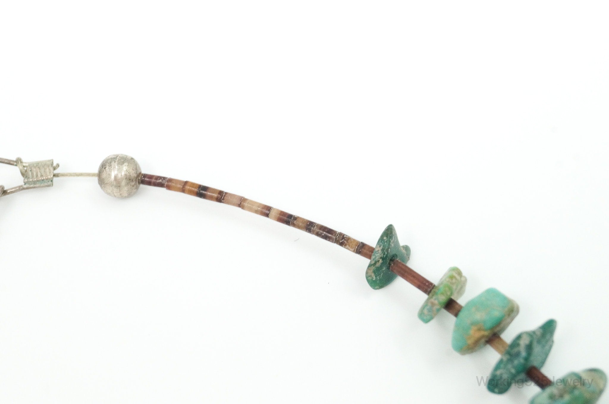 Vintage Native American Turquoise Porcupine Quill Sterling Silver Necklace | Jewelry > Necklaces > Pendants | Wiccan Center