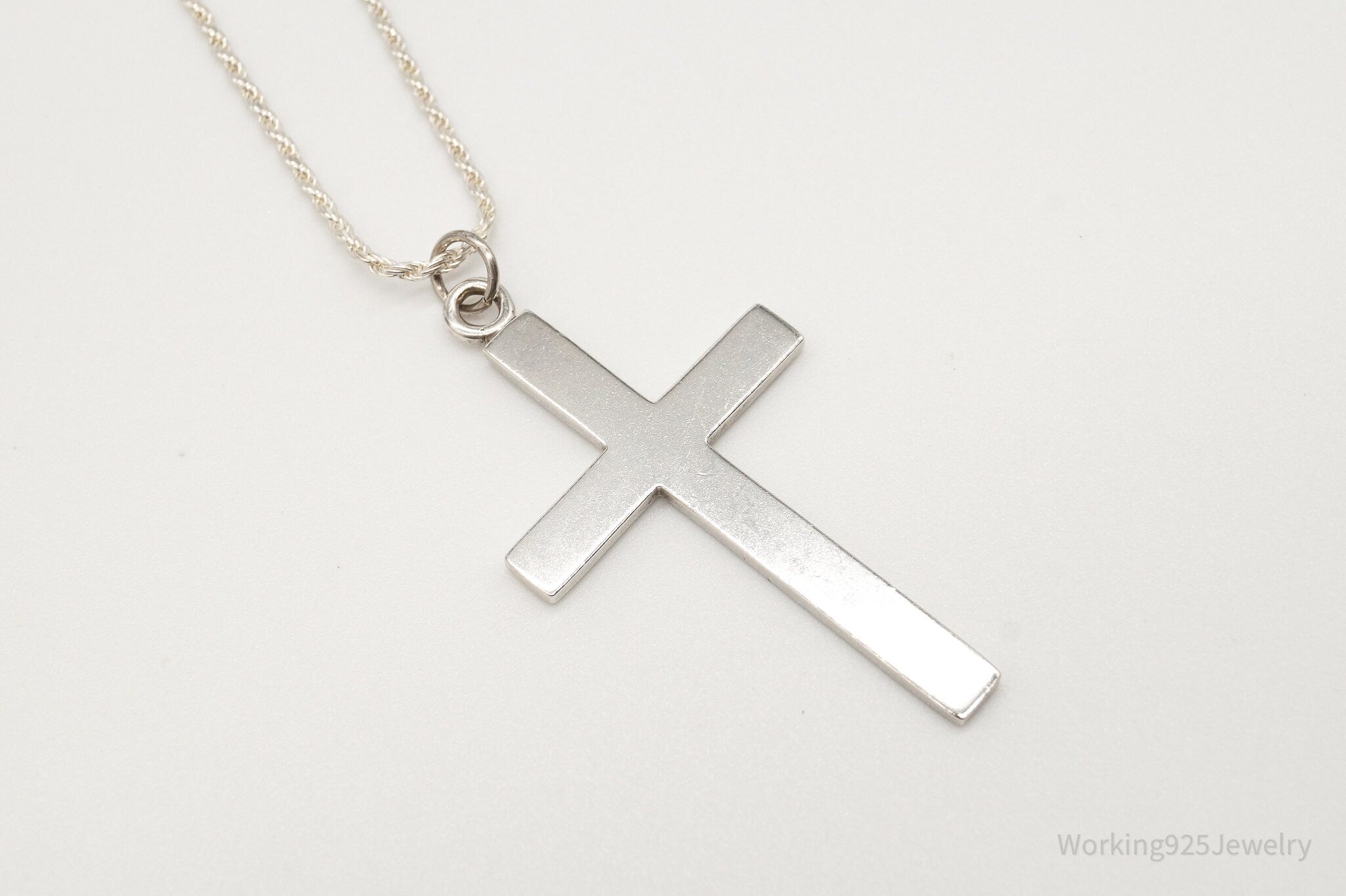 Vintage Large Designer HBF Cross Sterling Silver Necklace | Jewelry > Necklaces > Pendants | Wiccan Center