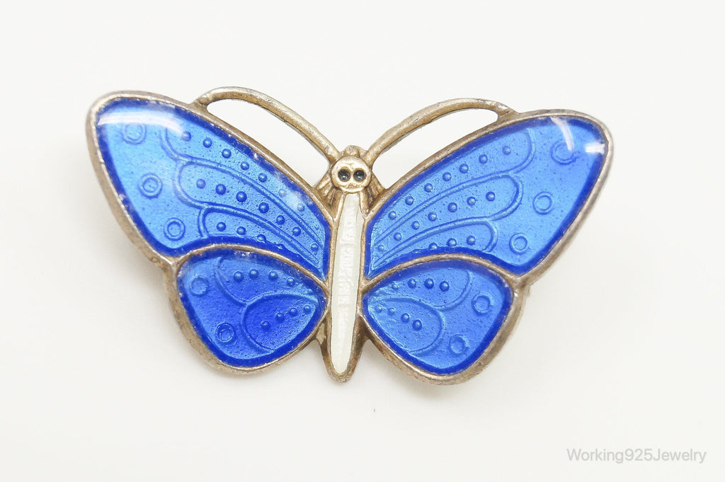 VTG Norway Aksel Holmsen Butterfly Enamel Gold Wash Sterling Silver Pin Brooch | Jewelry > Brooches, Pins & Clips | Wiccan Center